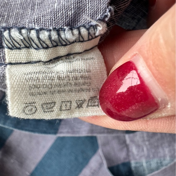 Gudrun Sjoden Women XL Stripe Oversized Linen cotton Purple Stripe Dress cozy - Picture 7 of 10